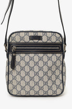 Gucci Black/Navy GG Supreme Canvas Messenger Bag