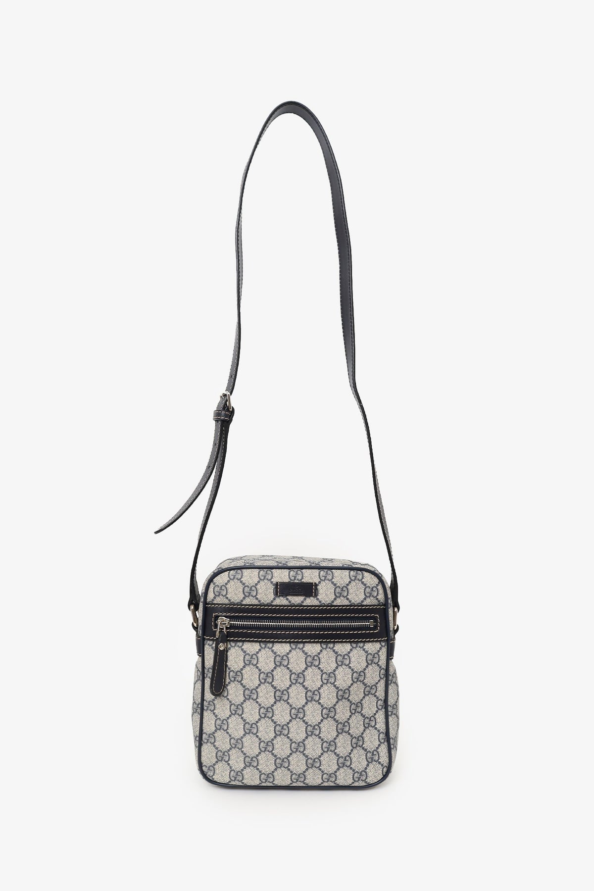 Gucci Black/Navy GG Supreme Canvas Messenger Bag