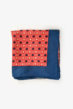 Gucci Red/Navy GG Printed Silk Scarf 90