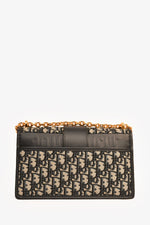 Christian Dior 2023 Navy Leather/Oblique 30 Montaigne Chain Bag