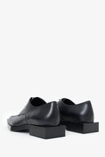 Balenciaga Black Leather Square Toe Rim Derby Size 41 Mens