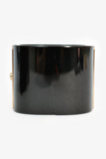 Chanel™ 2015 Black Resin Crystal CC Cuff Bracelet