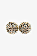 Christian Dior Gunmetal/Multicolour Stone Embellished Tribale Earrings