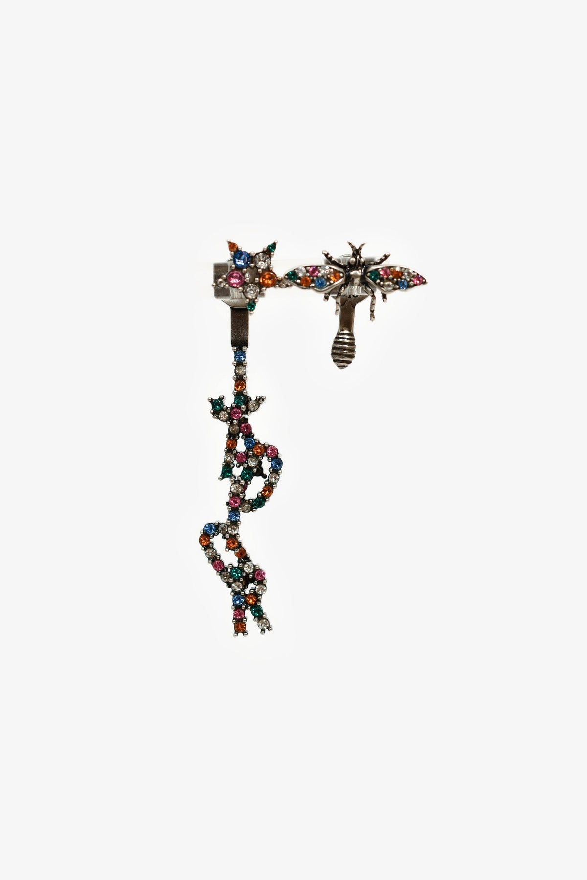 Christian Dior Multicolour Crystal 'J'Adior' Bee Earrings