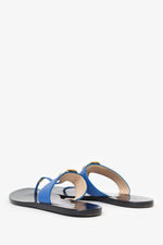 Gucci Blue Leather 'GG' Marmont Sandals Size 39.5
