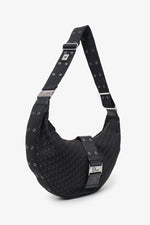 Christian Dior 2003 Black Diorissimo Canvas and Leather Street Chic Hobo