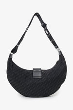 Christian Dior 2003 Black Diorissimo Canvas and Leather Street Chic Hobo