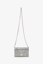 Christian Dior 2017 Silver Metallic Leather 'Diorama' Wallet on Chain