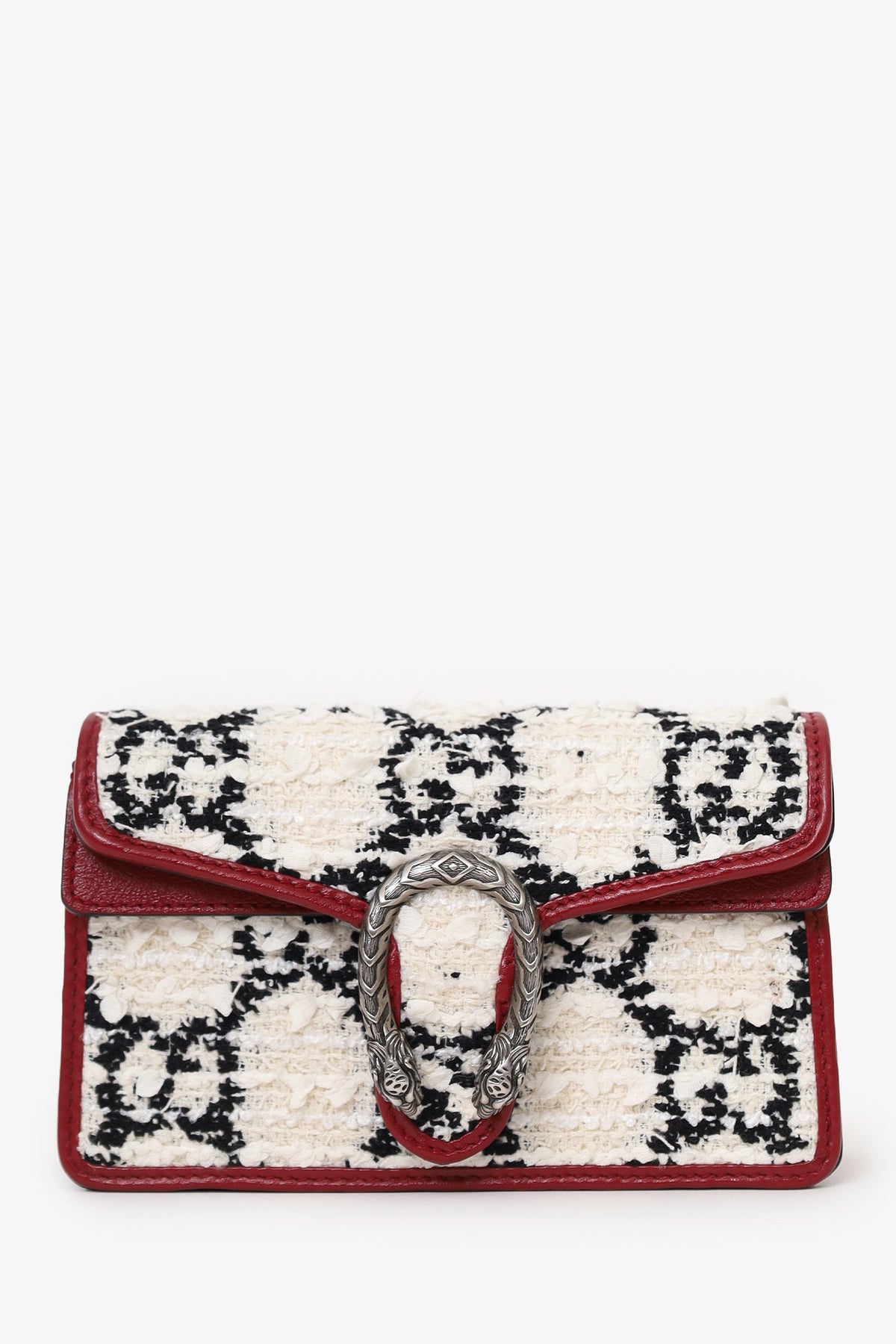 Gucci Cream/Black Tweed GG Monogram Mini Dionysus Crossbody Bag