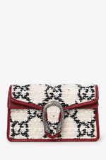 Gucci Cream/Black Tweed GG Monogram Mini Dionysus Crossbody Bag