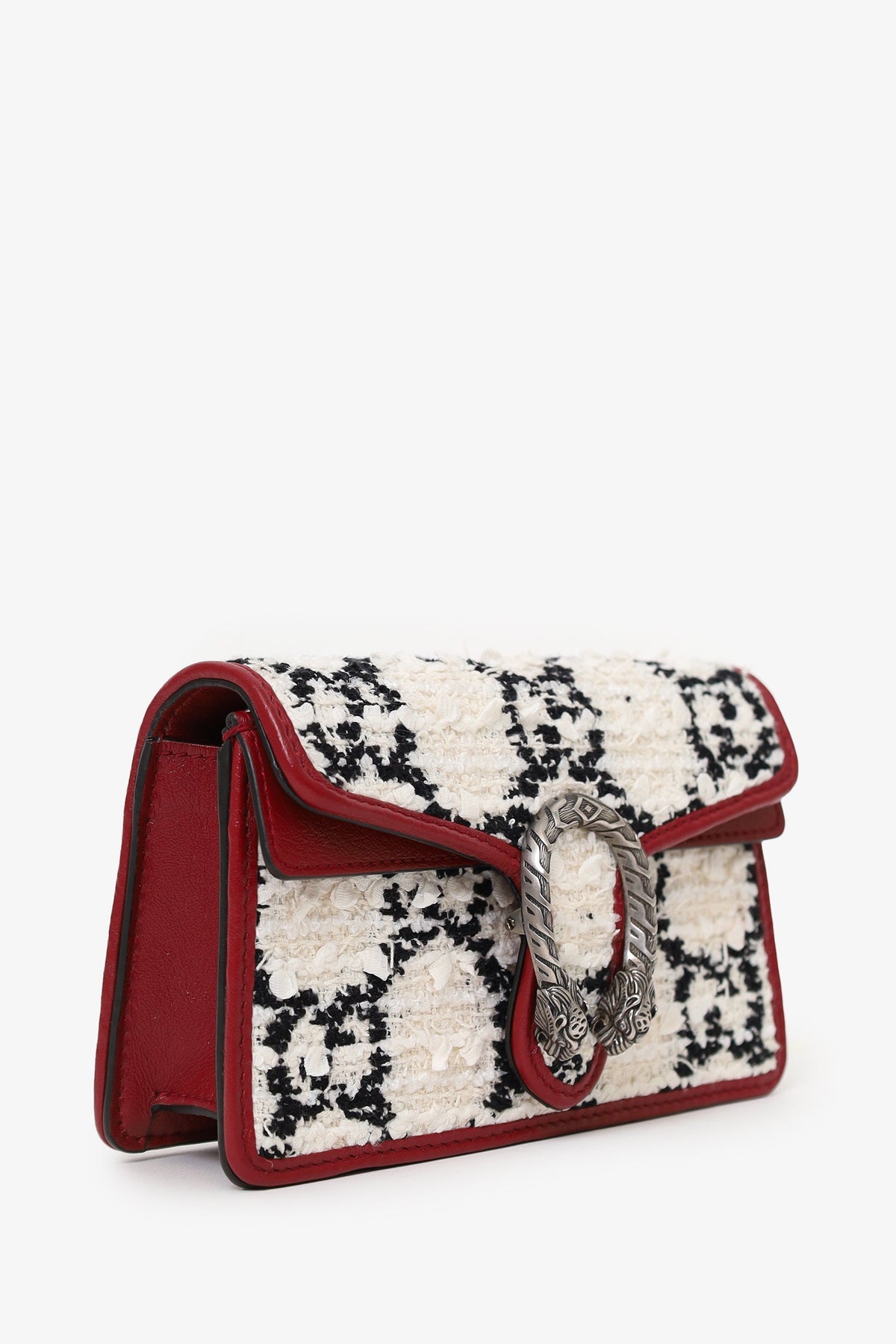 Gucci Cream/Black Tweed GG Monogram Mini Dionysus Crossbody Bag