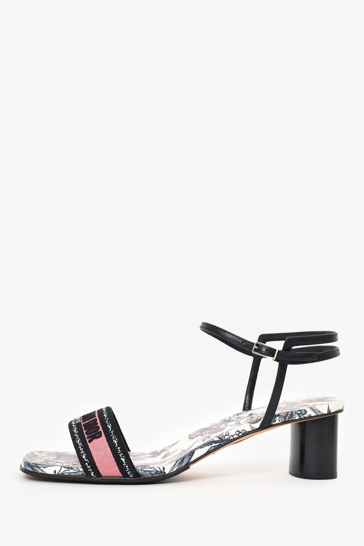 Christian Dior Embroidered Dway Ankle Strap Heeled Sandal Size 39.5