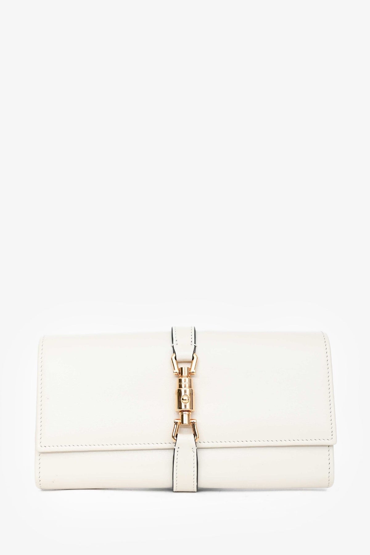 Gucci White Leather Piston Lock Jackie 1961 Mini