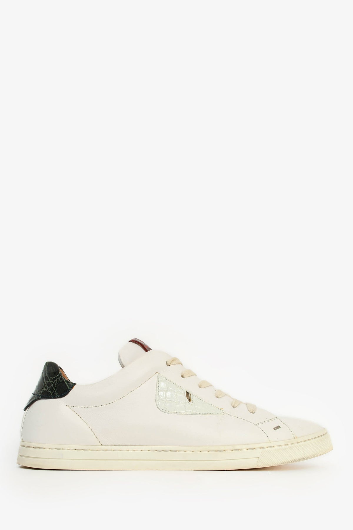 Fendi White Leather Lowtop Sneakers Size 6 Mens