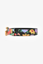 Gucci Black Floral Leather 1.5" GG Marmont Belt Size 80