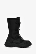 Christian Dior Black Rubber Buckle Zip-Up Boots Size 36