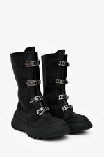 Christian Dior Black Rubber Buckle Zip-Up Boots Size 36