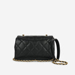 Chanel Mini Rectangular with Pearl Top Handle - Black Lambskin | Aged Gold Hardware