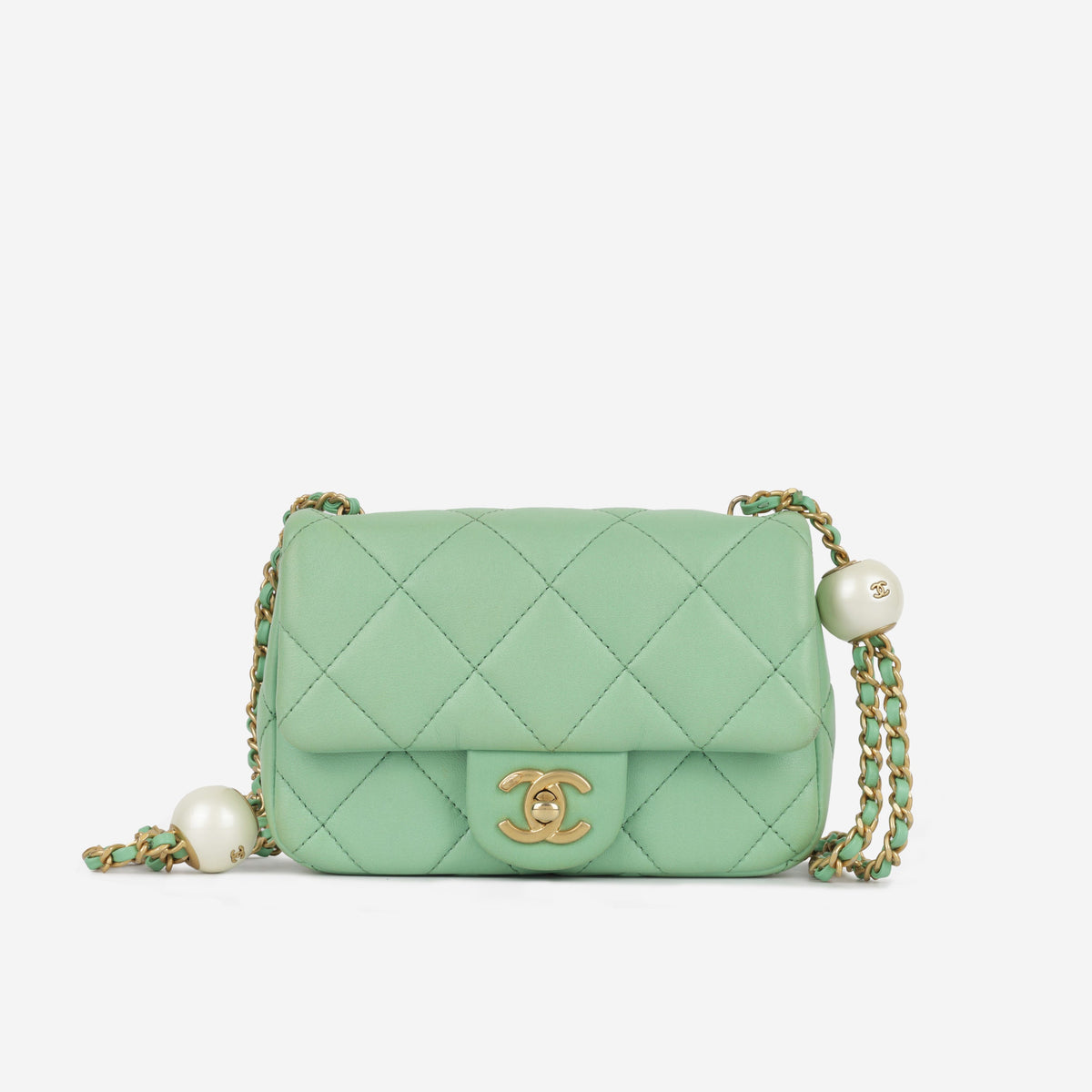Chanel Seasonal Mini Square Pearl Crush | Brushed Gold Hardware