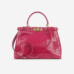 Fendi Fendi - Large Peekaboo GHW - Hot Pink Crocodile GHW - Pre-Loved