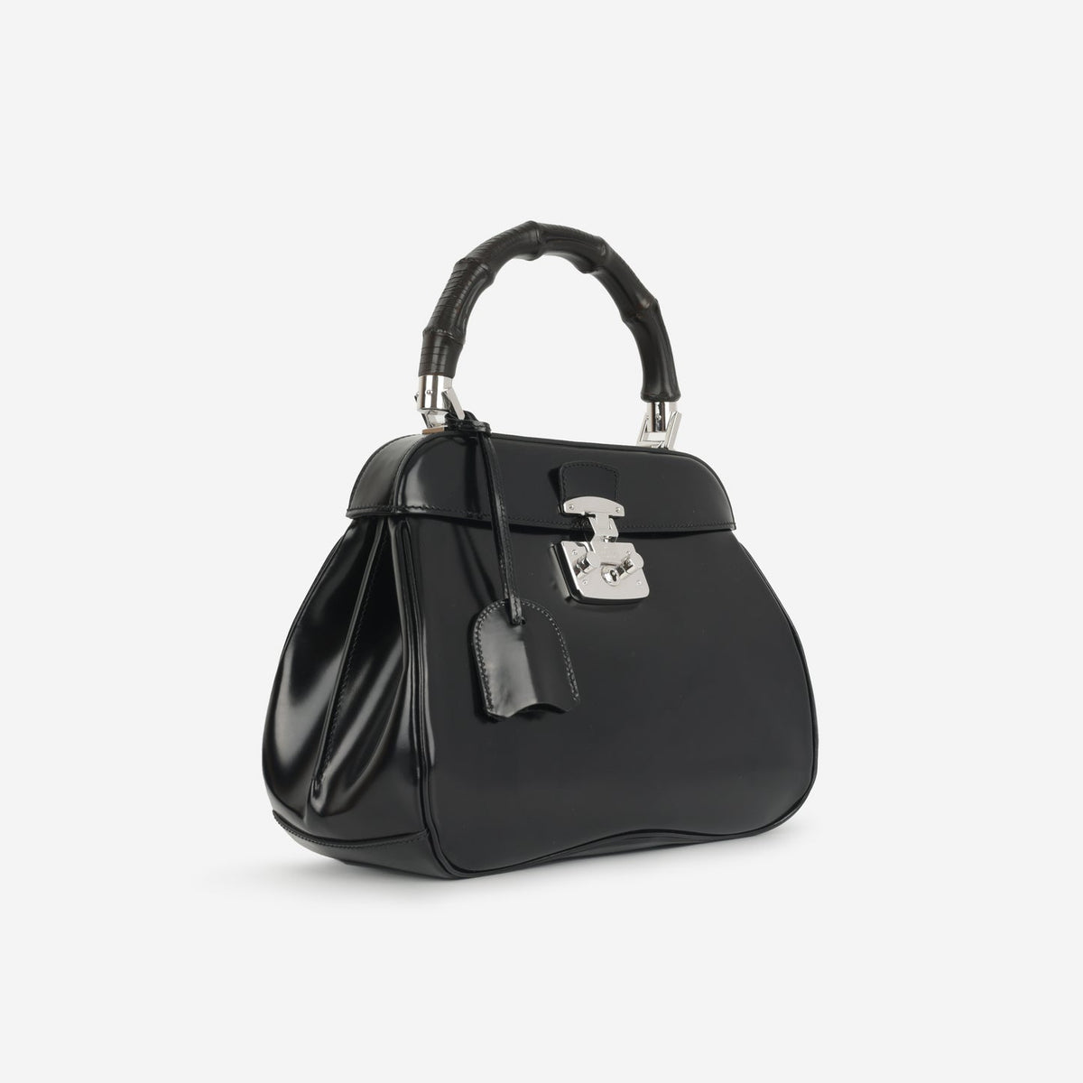 Gucci Gucci - Lady Lock Top Handle - Black Calfskin SHW - Pre-Loved