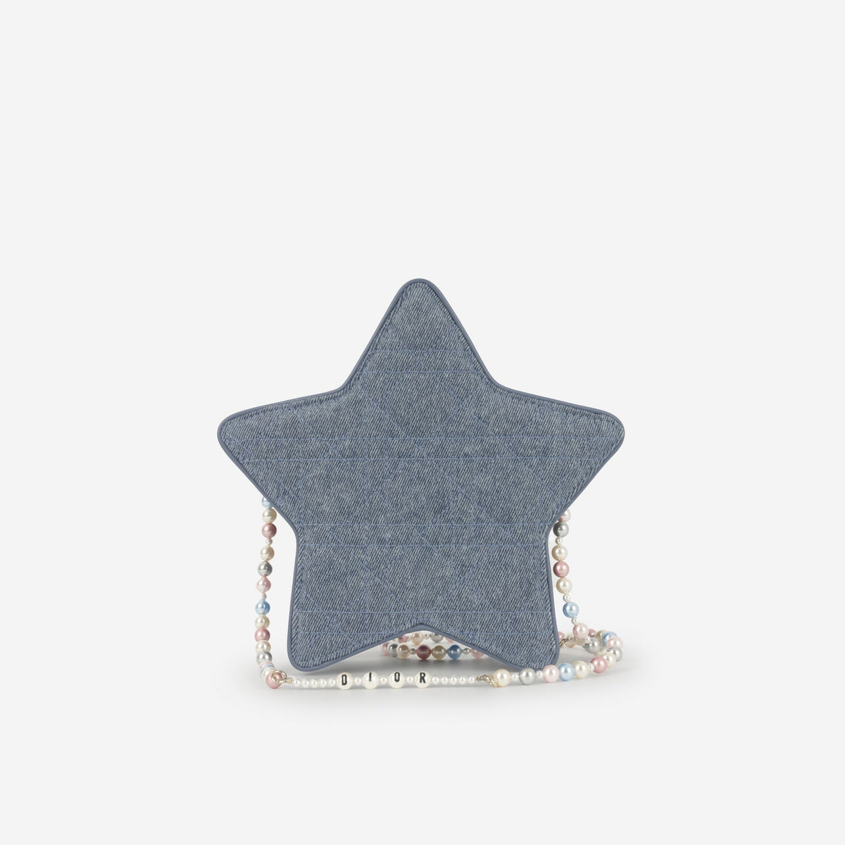 Dior - Mini Star Crossbody Bag - Blue Denim Multi Pearl CGHW - Pre-Loved