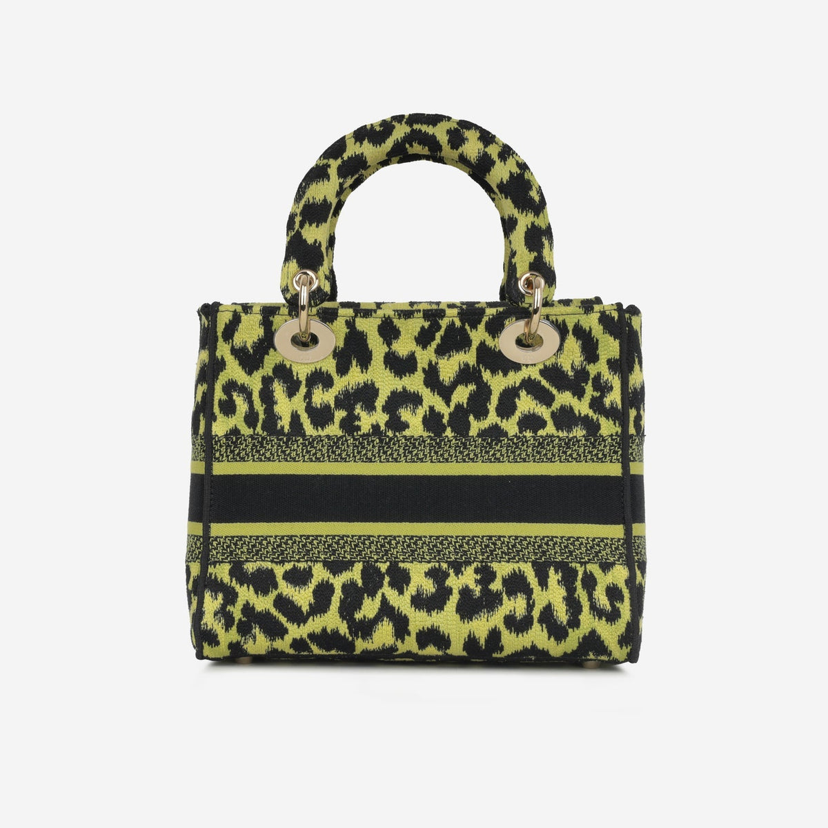Dior - Lady D-Lite - Medium - Lime / Black Leopard CGHW - 2021 - Pre-Loved