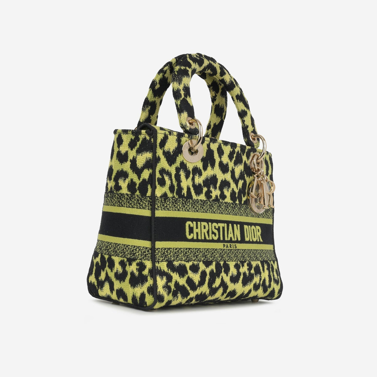 Dior - Lady D-Lite - Medium - Lime / Black Leopard CGHW - 2021 - Pre-Loved