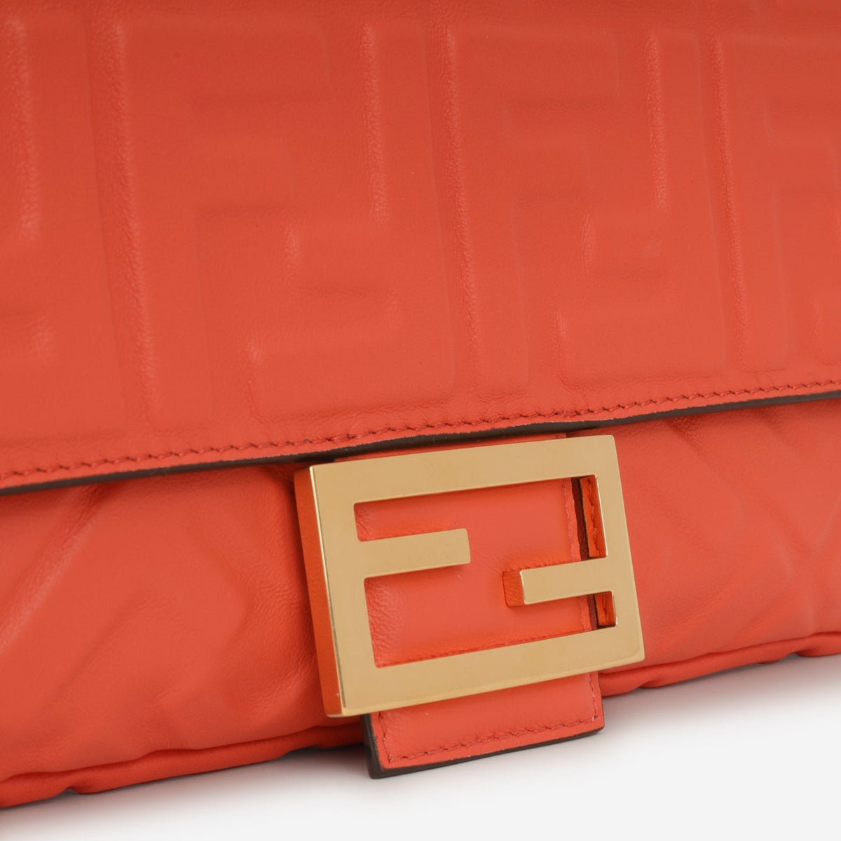 Fendi - Medium Baguette - Coral Zucca Nappa GHW - Pre-Loved