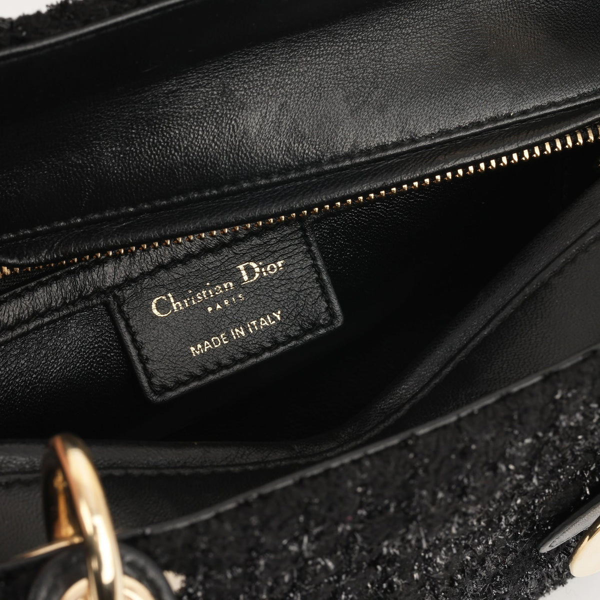 Dior Lady Dior Black Mixed Tweed CGHW
