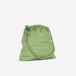 Chanel Small 22 Tote - Avocado Green | Champagne Gold Hardware