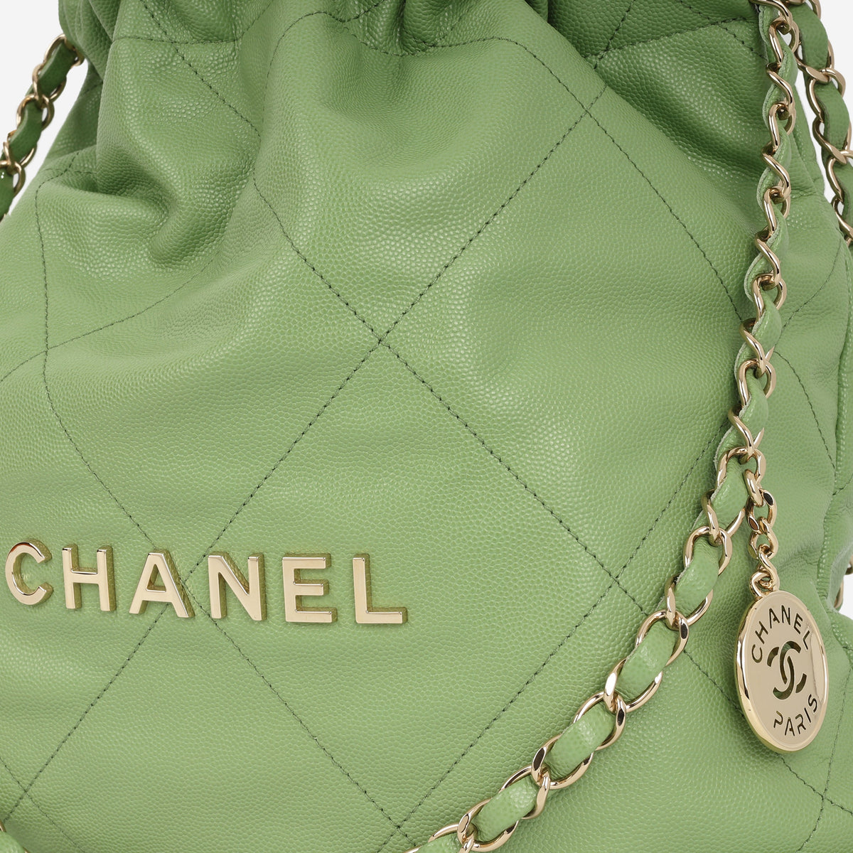 Chanel Small 22 Tote - Avocado Green | Champagne Gold Hardware