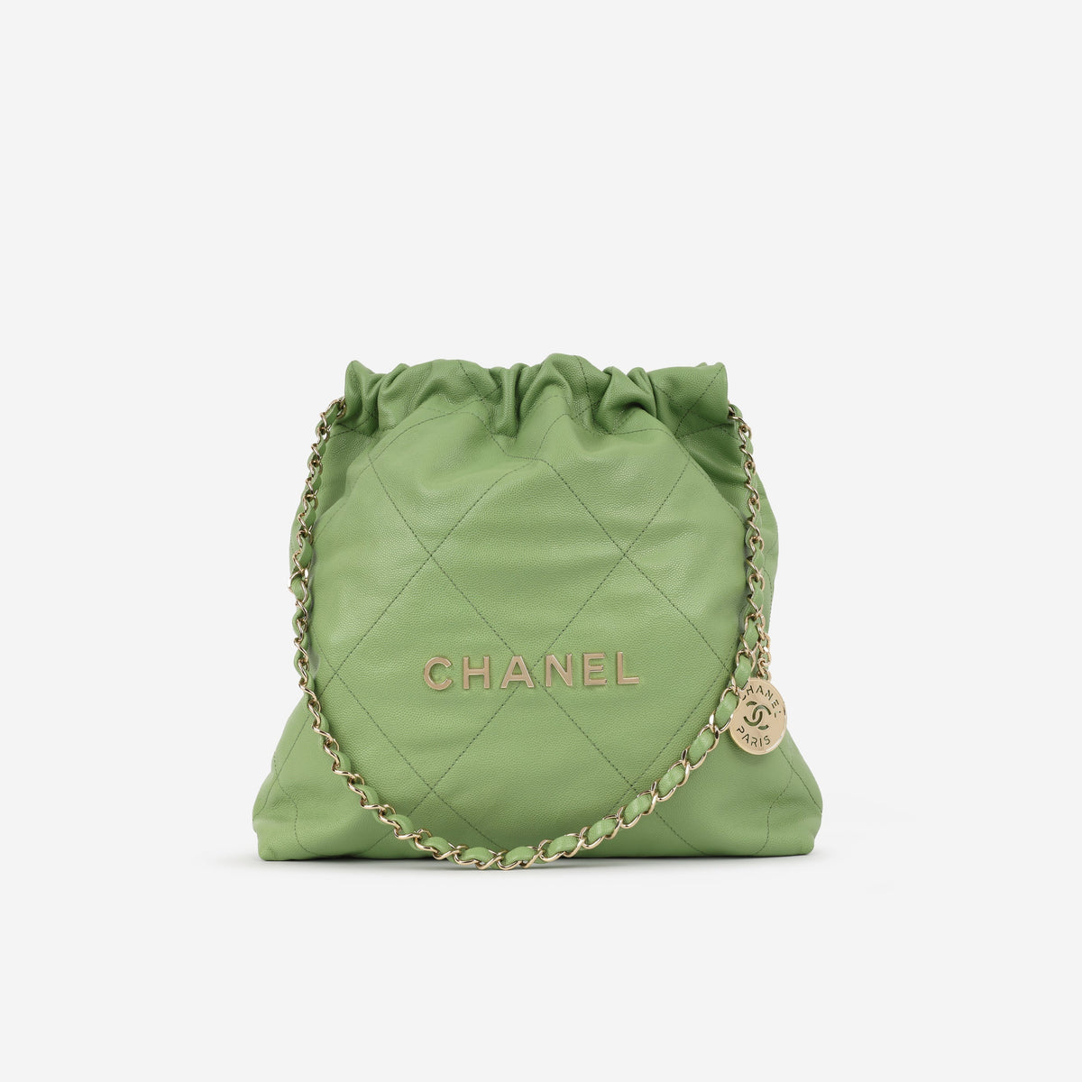 Chanel Small 22 Tote - Avocado Green | Champagne Gold Hardware