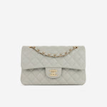 Chanel Small Double Classic Flap - Grey Caviar | Champagne Gold Hardware