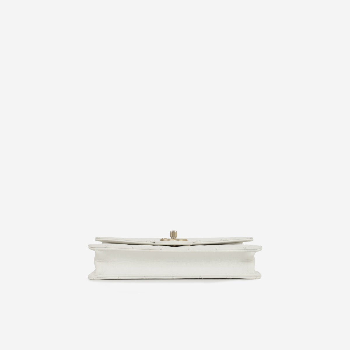 Chanel Medium Vertical Pearl Flap - White Calfskin | Antique Gold Hardware