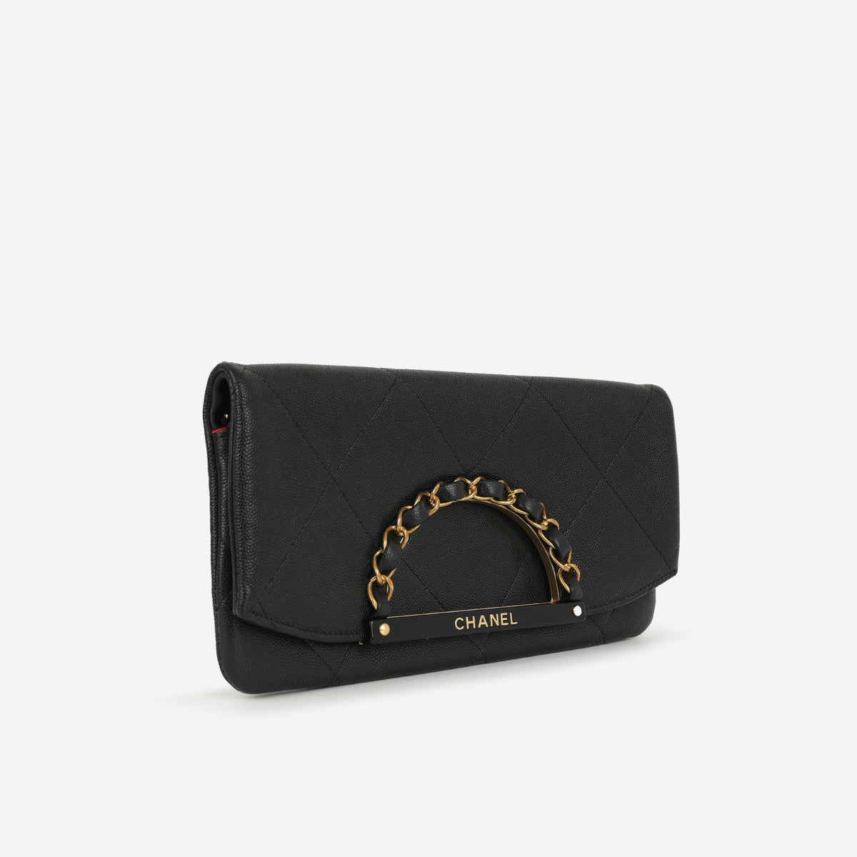 Chanel Woven Chain Handle Clutch