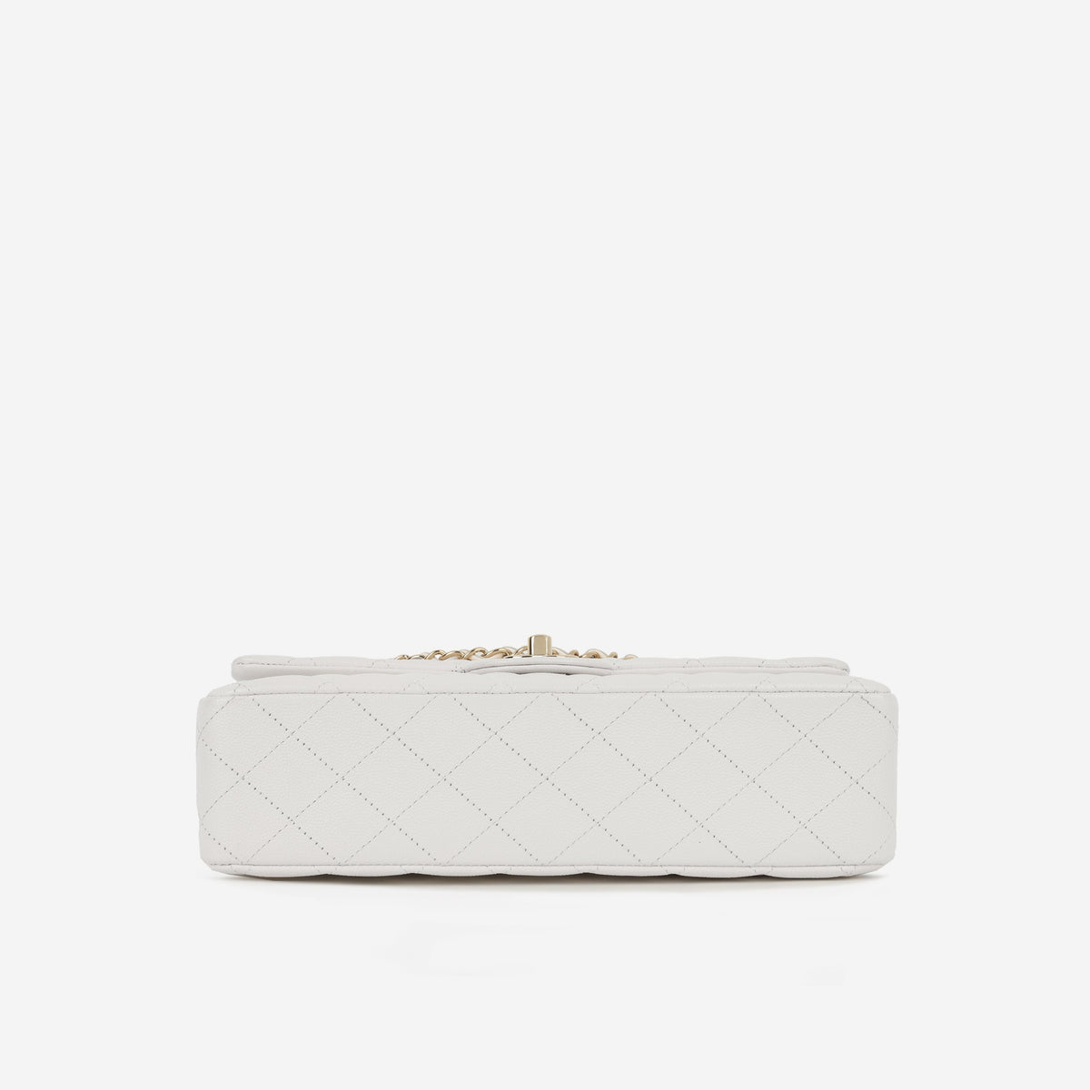 Chanel Medium Classic Flap - White Caviar | Champagne gold hardware