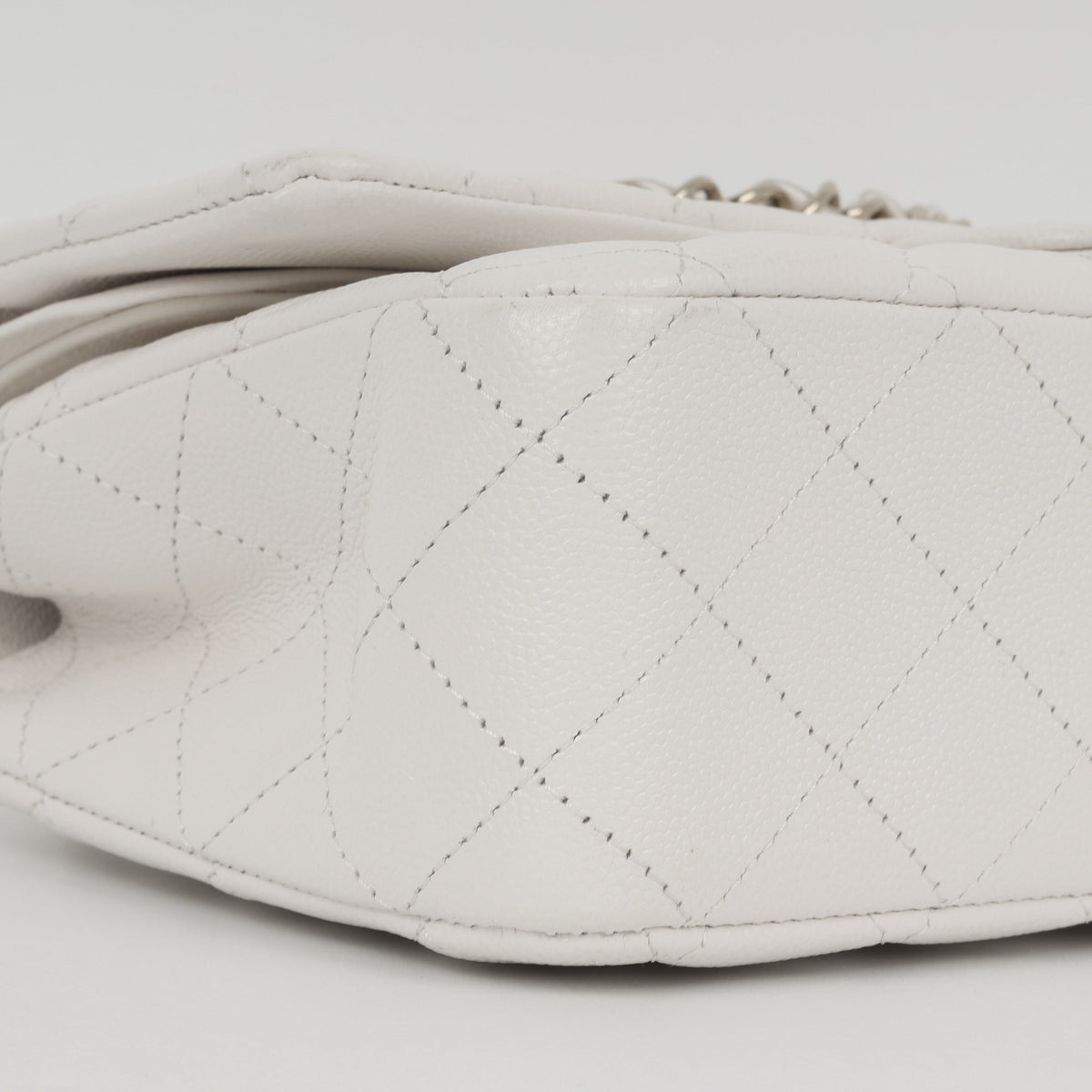 Chanel Medium Classic Flap - White Caviar | Champagne gold hardware