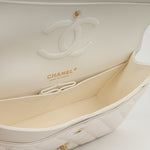Chanel Medium Classic Flap - White Caviar | Champagne gold hardware