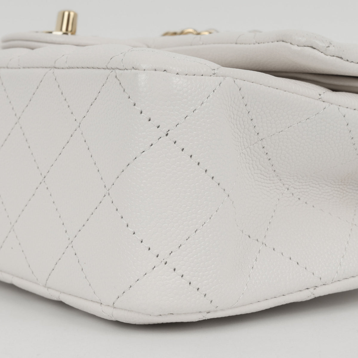 Chanel Medium Classic Flap - White Caviar | Champagne gold hardware