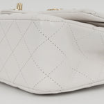 Chanel Medium Classic Flap - White Caviar | Champagne gold hardware