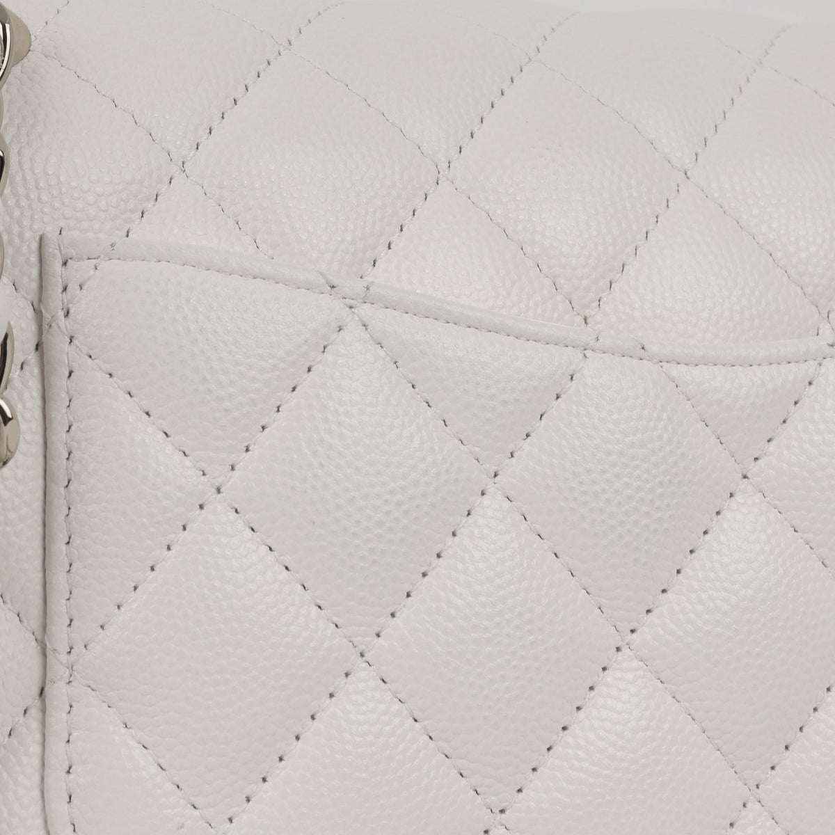 Chanel Medium Classic Flap - White Caviar | Champagne gold hardware