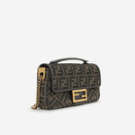 Fendi Midi Chain Baguette - FF Jacquard Monogram | Gold Hardware