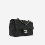 Chanel Mini Rectangular - Black Lambskin | Champagne Gold Hardware (NWT)