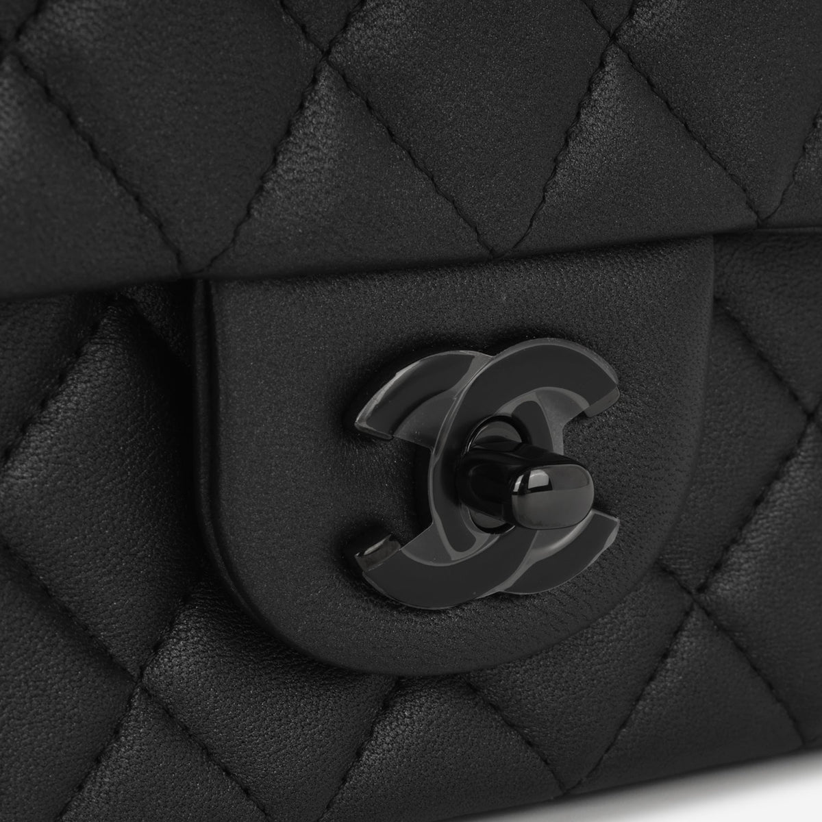 Chanel Mini Rectangular - So Black Iridescent Lambskin