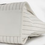 Chanel Large Deauville - White Canvas / Black Stripes | Silver Hardware