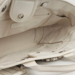 Chanel Large Deauville - White Canvas / Black Stripes | Silver Hardware