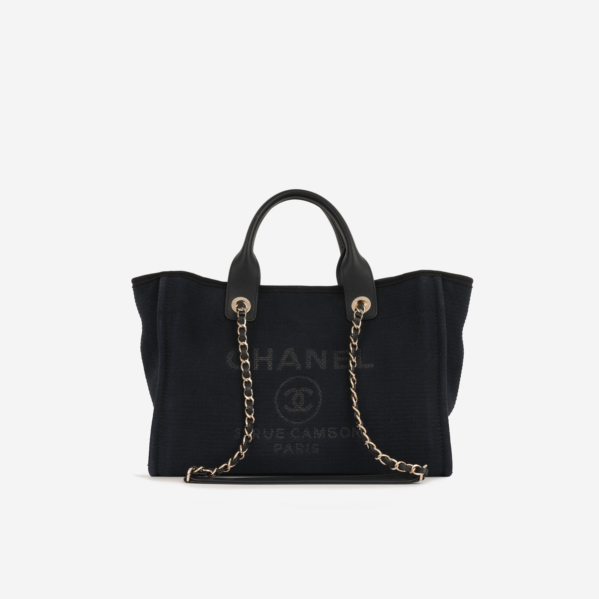 Chanel Small Deauville - Black Mixed Fabrics | Champagne Gold Hardware
