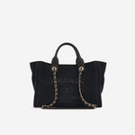 Chanel Small Deauville - Black Mixed Fabrics | Champagne Gold Hardware