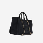 Chanel Small Deauville - Black Mixed Fabrics | Champagne Gold Hardware